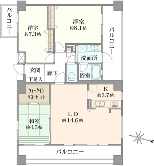 藤和夙川ホームズの間取図