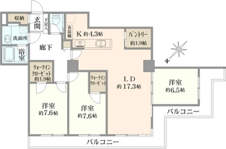 晴海アイランドトリトンスクエアビュータワーの間取図