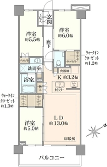 ザ・パークハウス市川二丁目の間取図