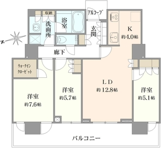 プラウドタワー芝浦の間取図