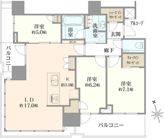 プラウドタワー芝浦の間取図