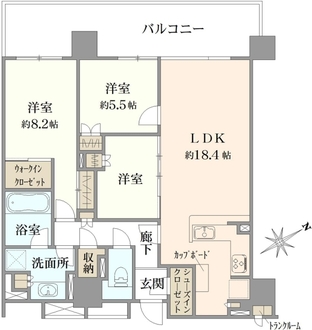 三田聖坂ガーデンレジデンスの間取図