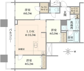 ミッドサザンレジデンス御殿山の間取図