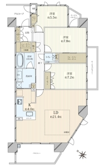 グランドパレス御影山手／屋根有り・平面分譲車庫権付きの間取図