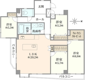 ライオンズマンション北千住第7の間取図