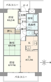 東急ドエル・アルス千住の間取図