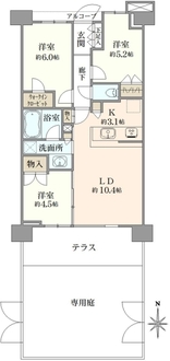 ガーデンレジデンスお花茶屋の間取図