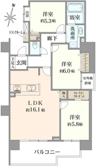 コスモシティ北千住の間取図