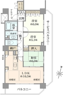 プラウドタワー武蔵浦和テラスの間取図