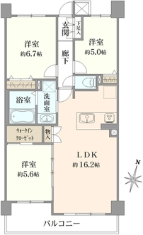 コスモ武蔵浦和グランデの間取図