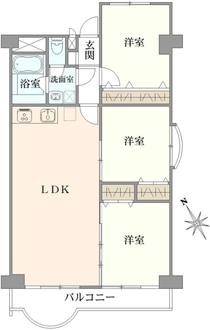 浦和白幡東高層住宅1号棟の間取図