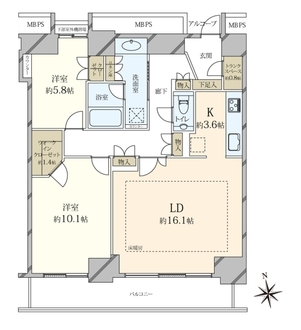 Wコンフォートタワーズ W Comfort TowersEASTの間取図
