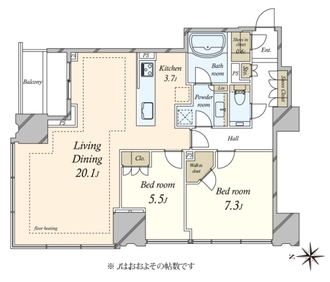 シティタワーズ豊洲ザ・ツインノースタワーの間取図
