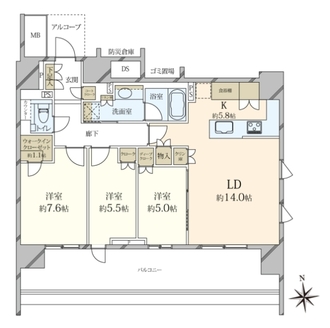 HARUMI FLAG PARK VILLAGE 晴海フラッグDの間取図