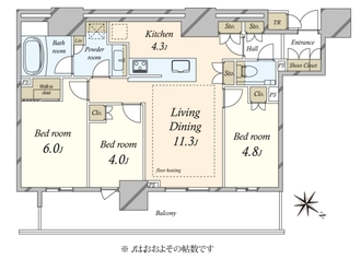 ブリリアタワー有明ミッドクロスの間取図