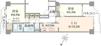 パークシティ新川崎西二番街A棟の間取図
