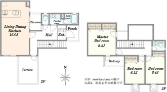 ガーデン南山手4号棟の間取図