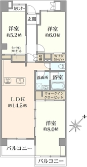 サンスクエア川崎5号棟の間取図