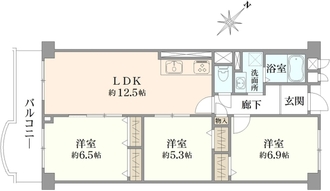 コープ野村高槻E棟の間取図