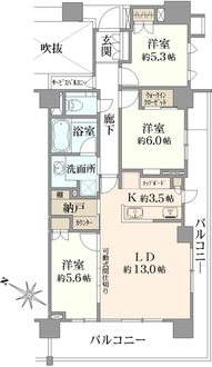 ブリリア東中野パークサイドヒルズの間取図