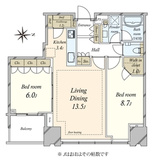 シティタワーズ豊洲ザ・ツインノースタワーの間取図