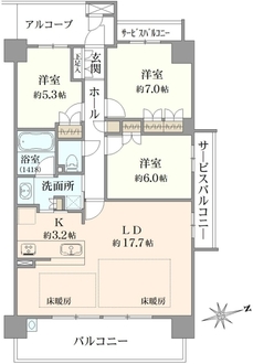 ファインシティ千里津雲台の間取図