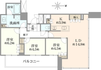 ジオタワー南堀江の間取図