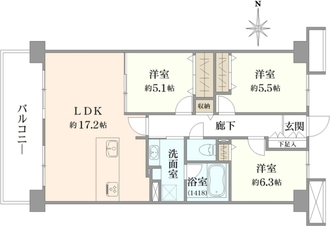 ラフィーネハイツの間取図