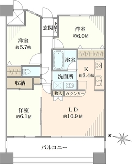 グランレーヴ川口の間取図