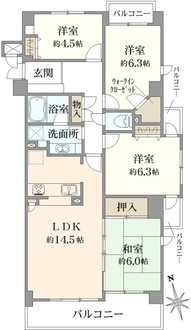 グランディオス吹上の間取図