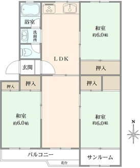 嫁ヶ茶屋住宅A5の間取図