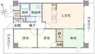 レスポアール三条朱雀の間取図