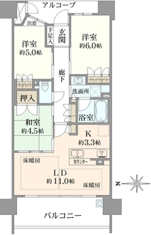 四条烏丸クロスマークの間取図