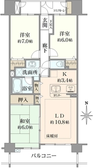 コスモシティ御池富小路の間取図