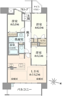 プレサンスロジェ八戸ノ里グリーンアベニューの間取図