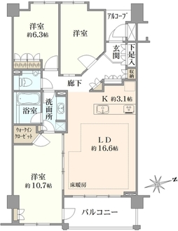 マークスプリングス・メゾンCの間取図