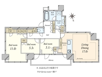 プラウドタワー芝浦の間取図