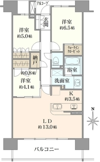プラウド天王寺清水谷の間取図