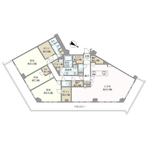 ザ・パークハウス福岡タワーズＥＡＳＴの間取図