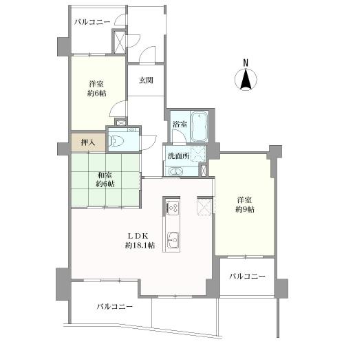アイランドシティ・アクアコートＩ区２番館の間取図