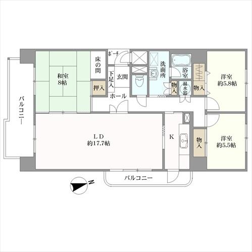 ふよう香椎浜ハイツの間取図