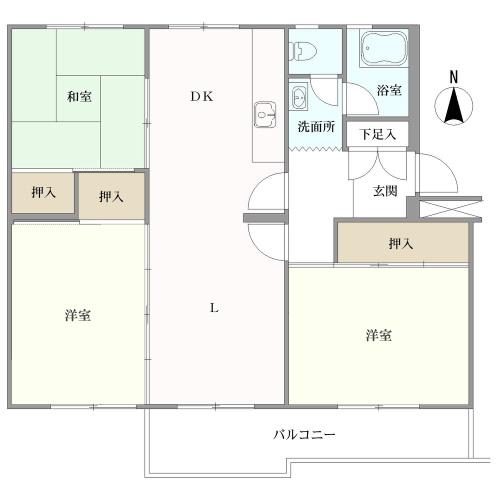 西一社団地１２号棟の間取図
