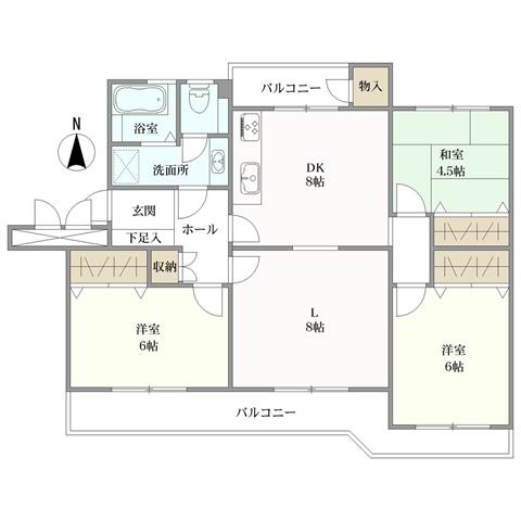 藤阪ハイツＤの間取図