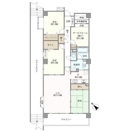 ライオンズマンション鎌倉大船の間取図