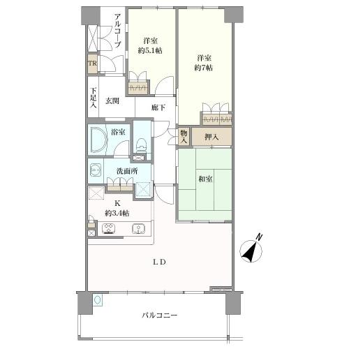 六甲マナーズコートの間取図
