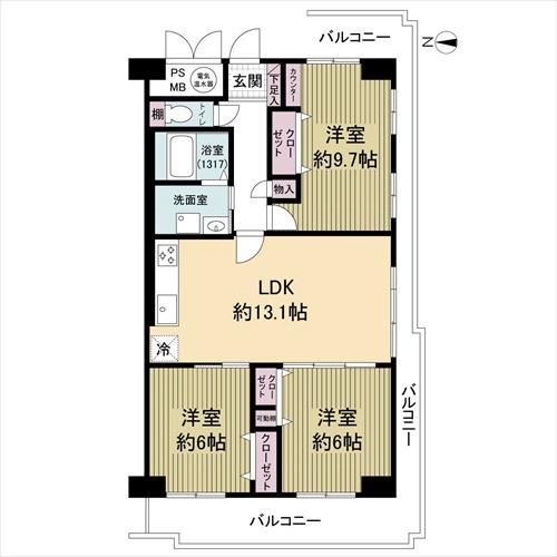 嵯峨スカイハイツの間取図