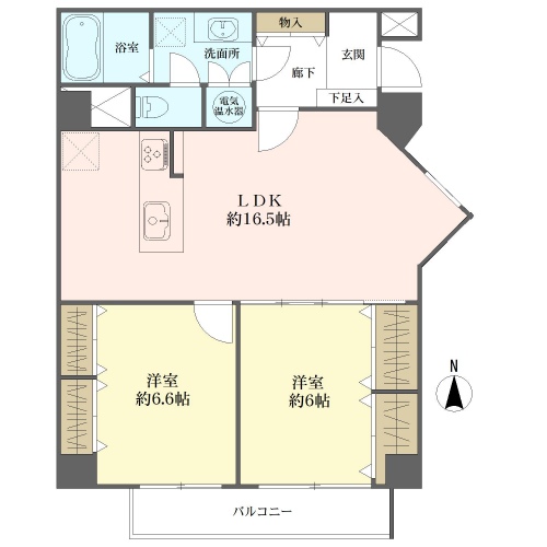 富小路アーバンライフの間取図