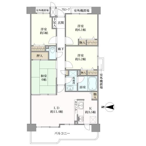 ファミールガーデン二条駅前西棟の間取図