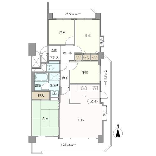 ライオンズマンション港西の間取図