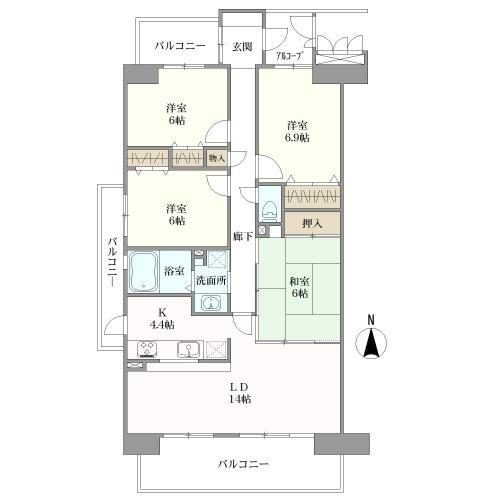 スペリアシティ名南アネックスＶＩの間取図